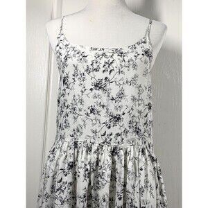 Ovate Mathilde Cotton Dress Womens S Black White floral Cottagecore Sundress